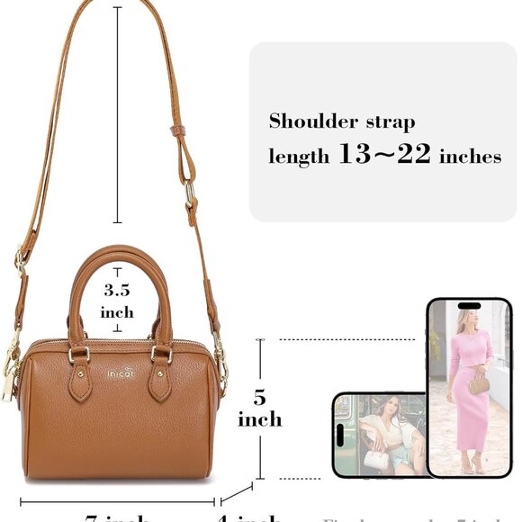 INICAT Women's Mini Satchel - Versatile Vegan Leather Purse for Every Occasion - Picture 4 of 8